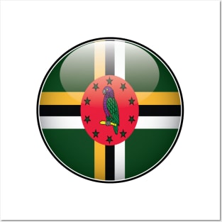 Dominica National Flag Glossy Button Posters and Art